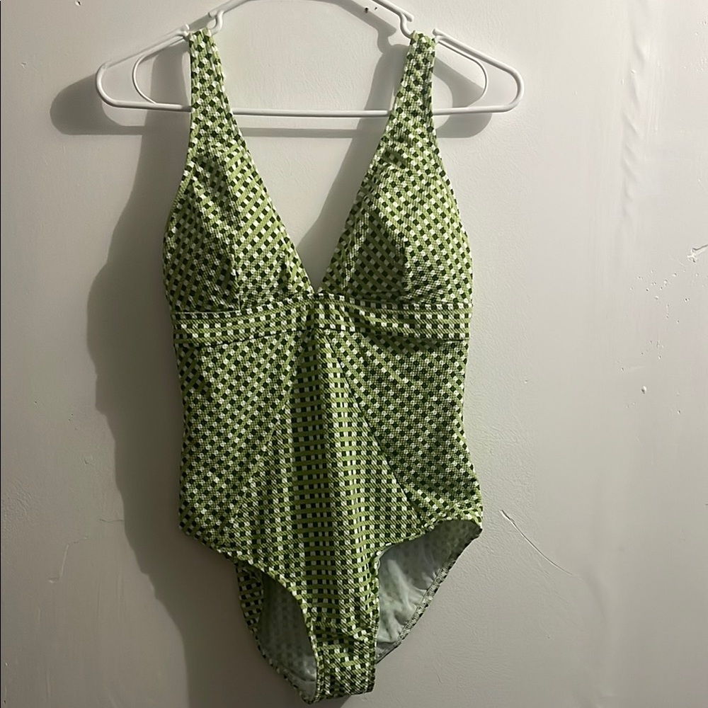 Sea Level Swim Australia Green and Black One Piece Swimsuit with Halter Straps